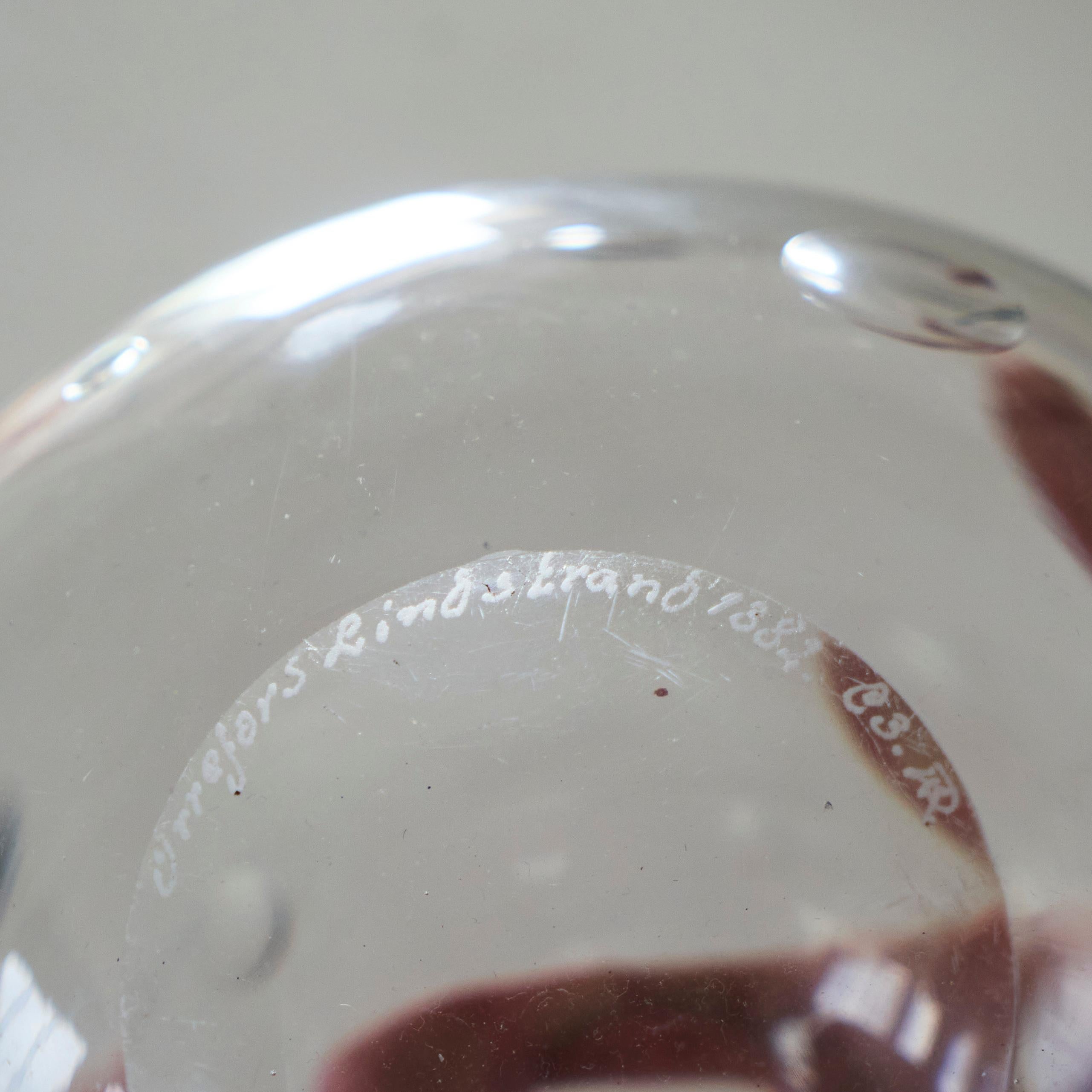 Vicke Lindstrand Rare 'Bubbles' Vase in Etched Glass for Orrefors Sweden 1930s For Sale 3