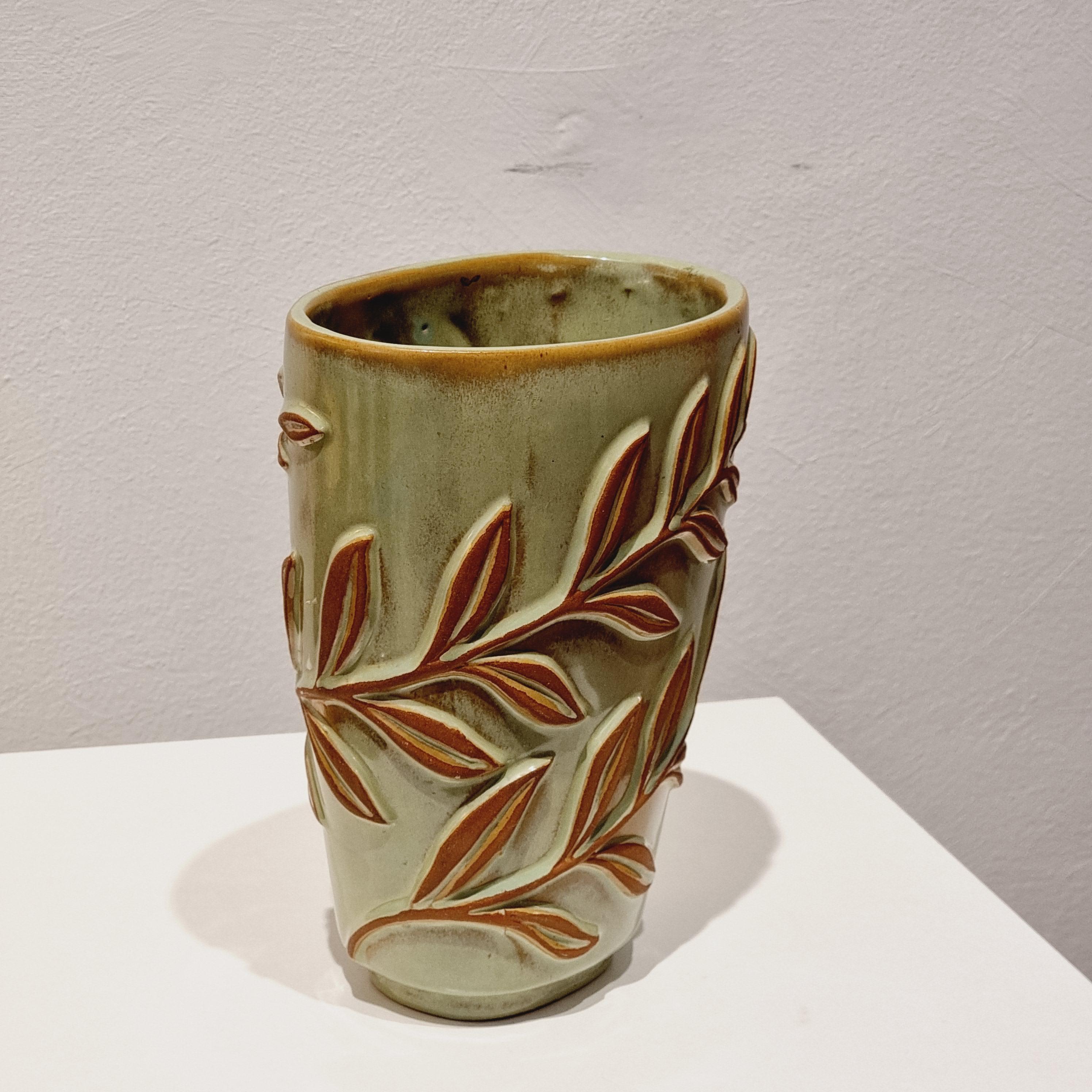 Vicke Lindstrand, seltene Vase, hergestellt zwischen 1947-48, Upsala-Ekeby, Schwedische Moderne im Zustand „Gut“ im Angebot in Stockholm, SE