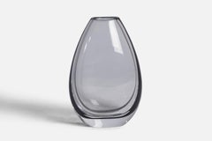 Vase „Svart Linje“ von Vicke Lindstrand, Glas, Schweden, 1940er Jahre