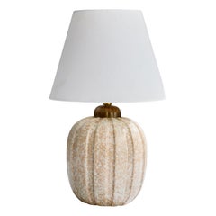 Vicke Lindstrand, Table Lamp, Ceramic, Brass, Sweden, 1930s