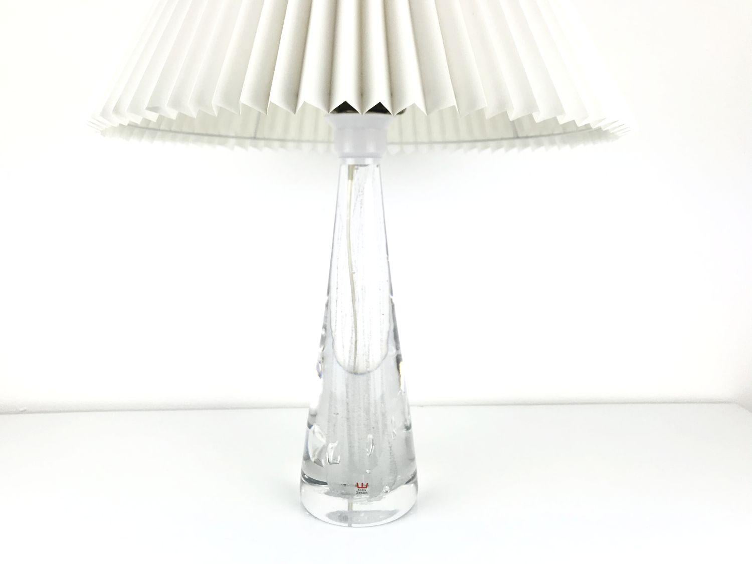 19th Century Vicke Lindstrand Table Lamp in Glass by Kosta, Midcentury Glass, Sweden