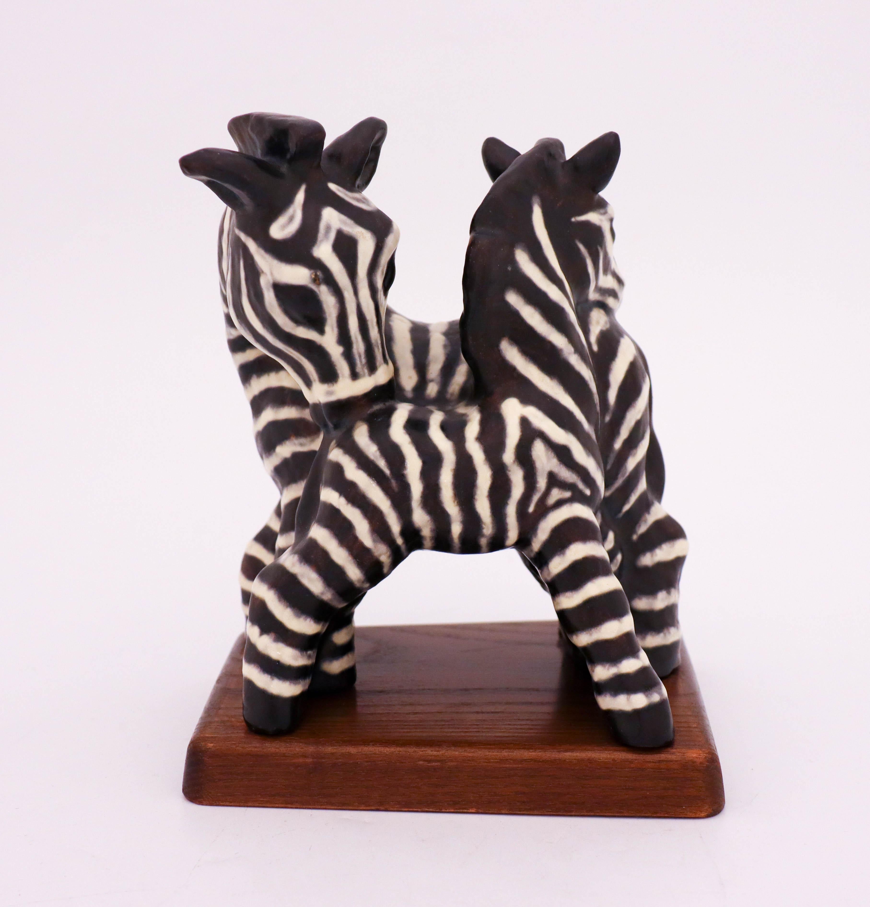 Ceramic sculpture ‘Zebras’ designed by Vicke Lindstrand for Upsala-Ekeby in the 1950s.