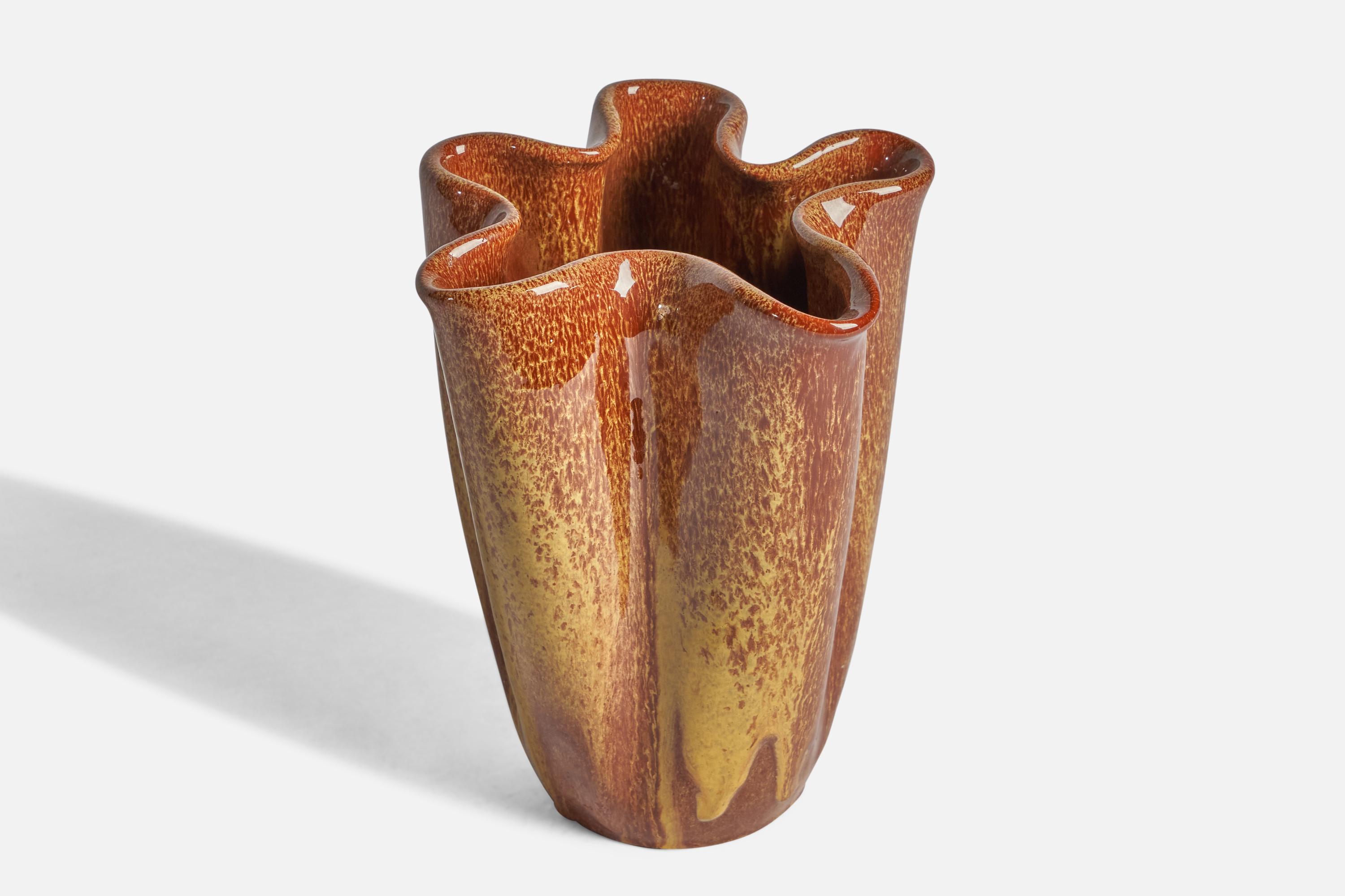 Scandinavian Modern Vicke Lindstrand, Vase, Earthenware, Sweden, 1930s For Sale