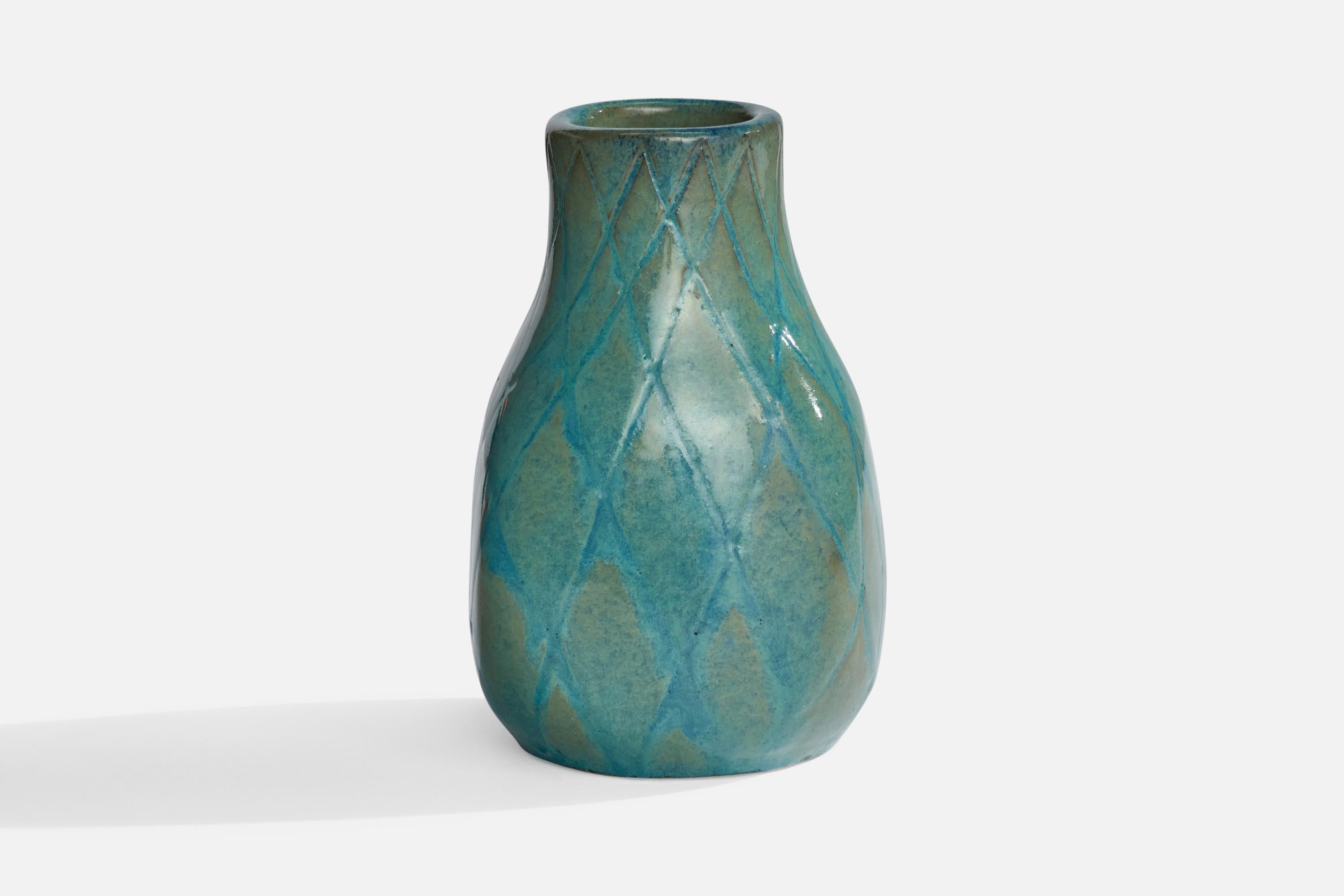 Scandinave moderne Vicke Lindstrand, Vase, faïence, Suède, années 1930 en vente