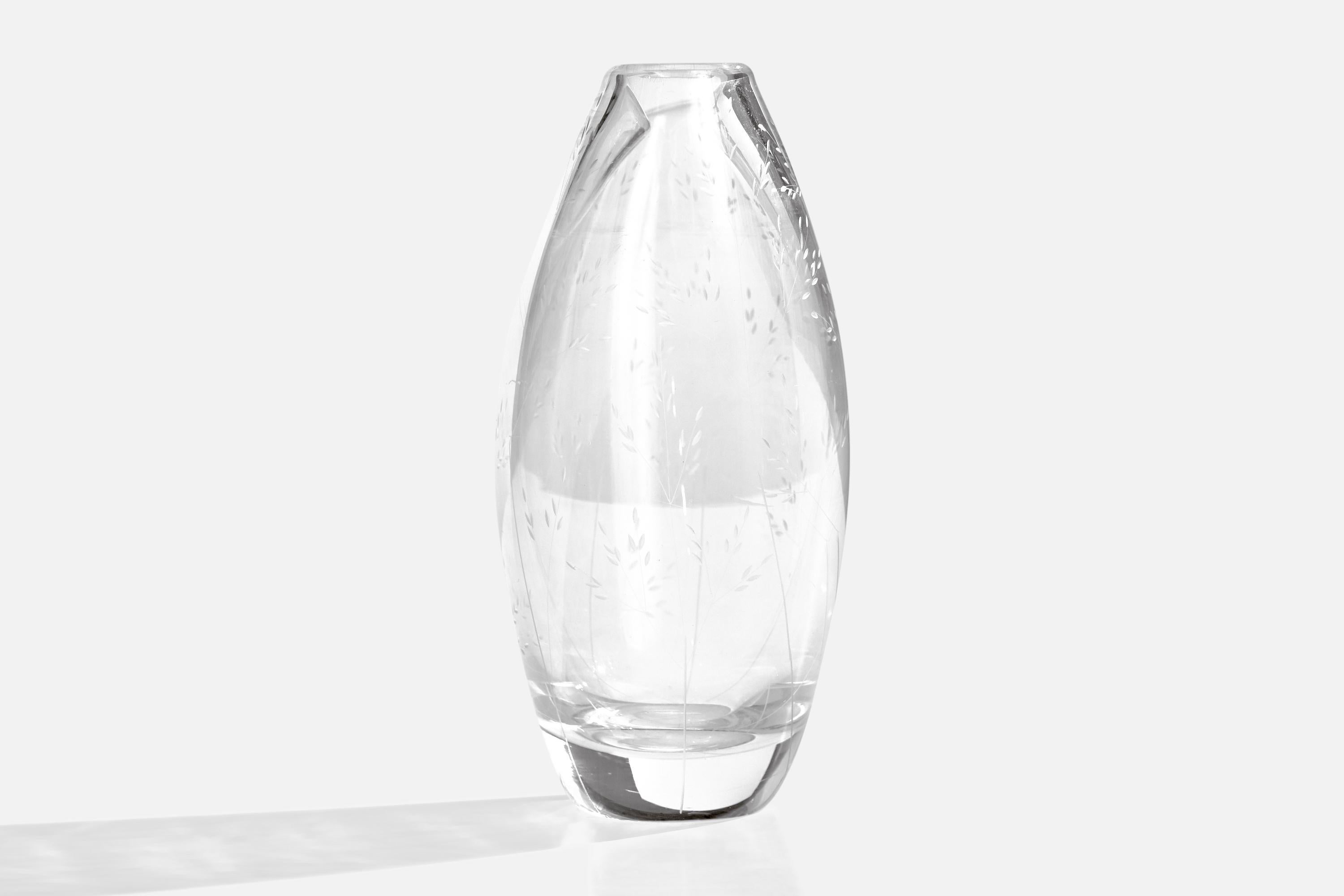 Milieu du XXe siècle Vicke Lindstrand, vase, verre, Suède, années 1950 en vente