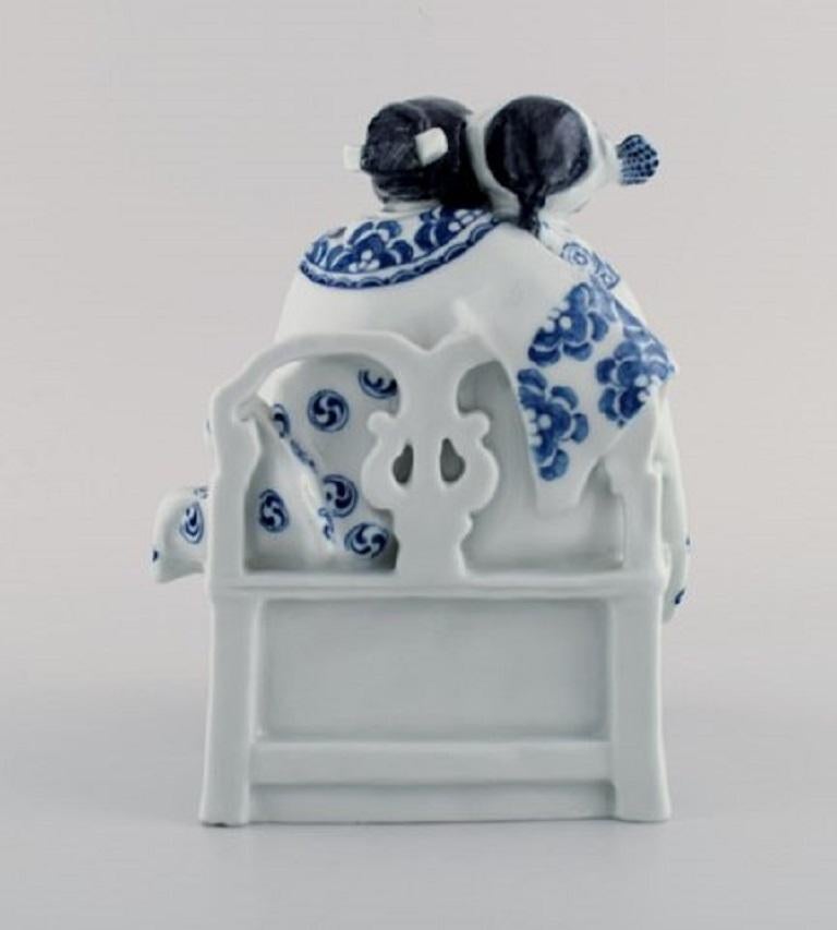 Mid-20th Century Vicken von Post-Börjesson for Rörstrand, Porcelain Figurine, Asian Couple For Sale