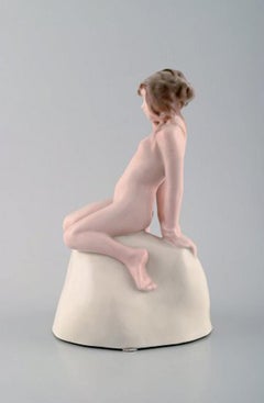 Vicken Von Post, Rörstrand, Rare Art Deco Figure in Porcelain, Young Nude Woman