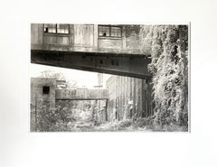 "Factory Courtyard", photograph, black and white, platinum, palladium, landscape