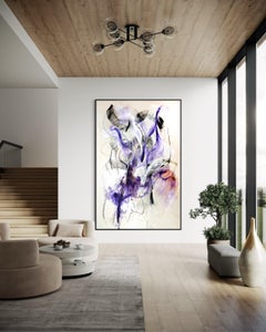 Dance IV Large Abstract Expressionist Acrylic Painting, 2023 Contemporary Purple