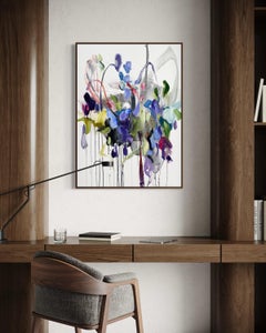 Contemporary Abstract Painting in Blue, Green and Violet by Vicky Barranguet