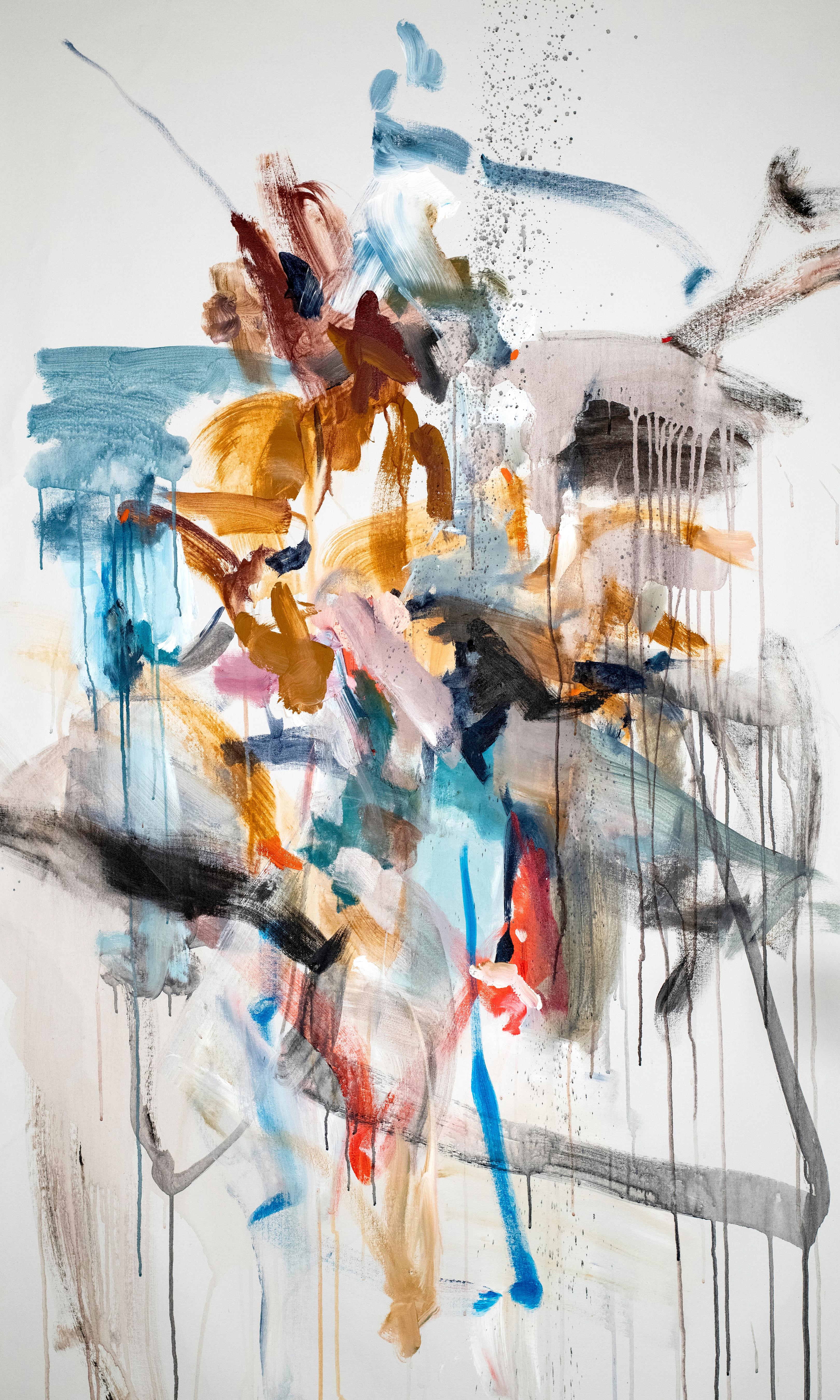 „Should I Go“ von Vicky Barranguet – großes, farbenfrohes abstraktes Gemälde, 2019