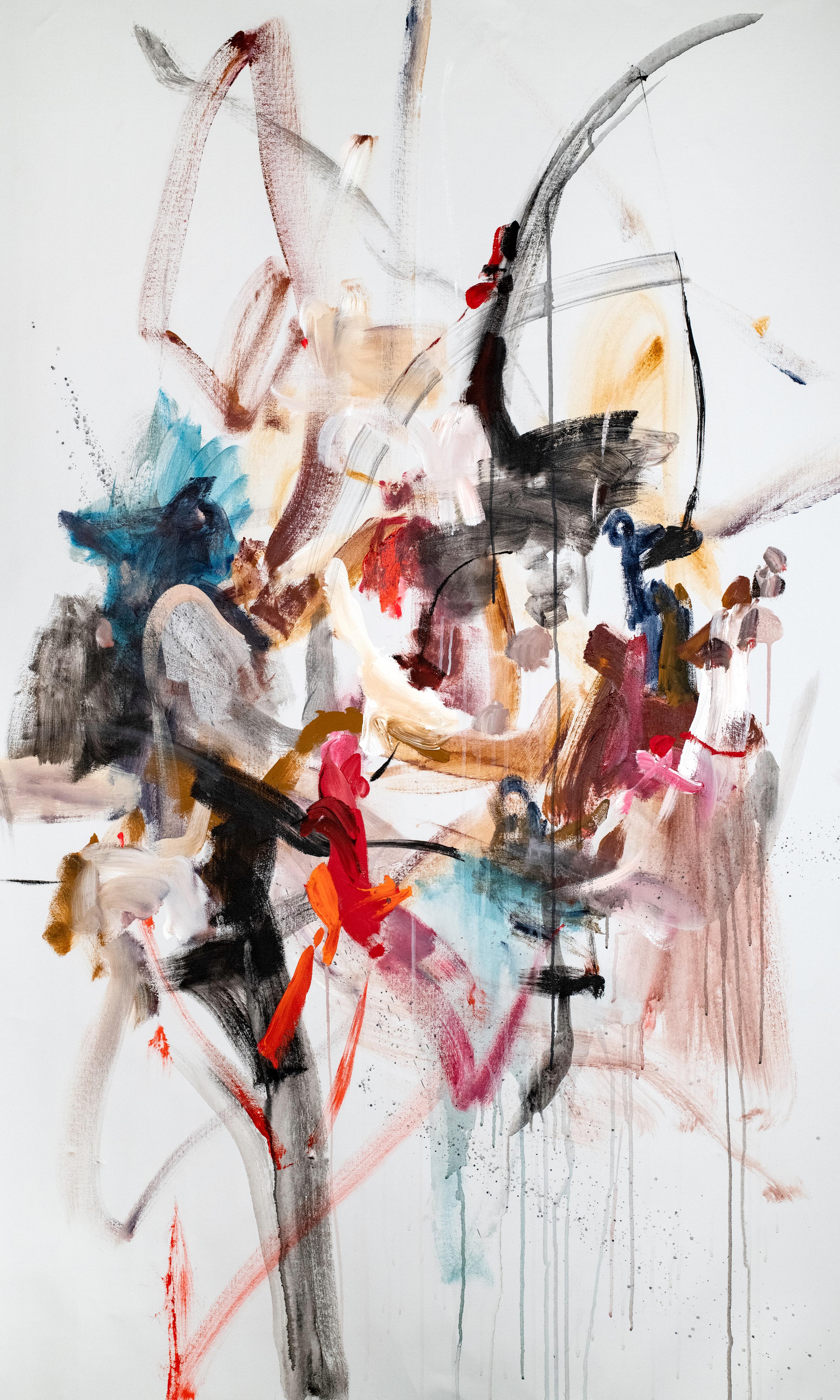 Sollte ich bleiben von Vicky Barranguet Große bunte abstrakte Acrylmalerei, 2019