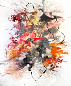 Gran cuadro abstracto contemporáneo en tonos tierra de Vicky Barranguet