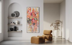 Grande peinture abstraite contemporaine aux couleurs vibrantes par Vicky Barranguet