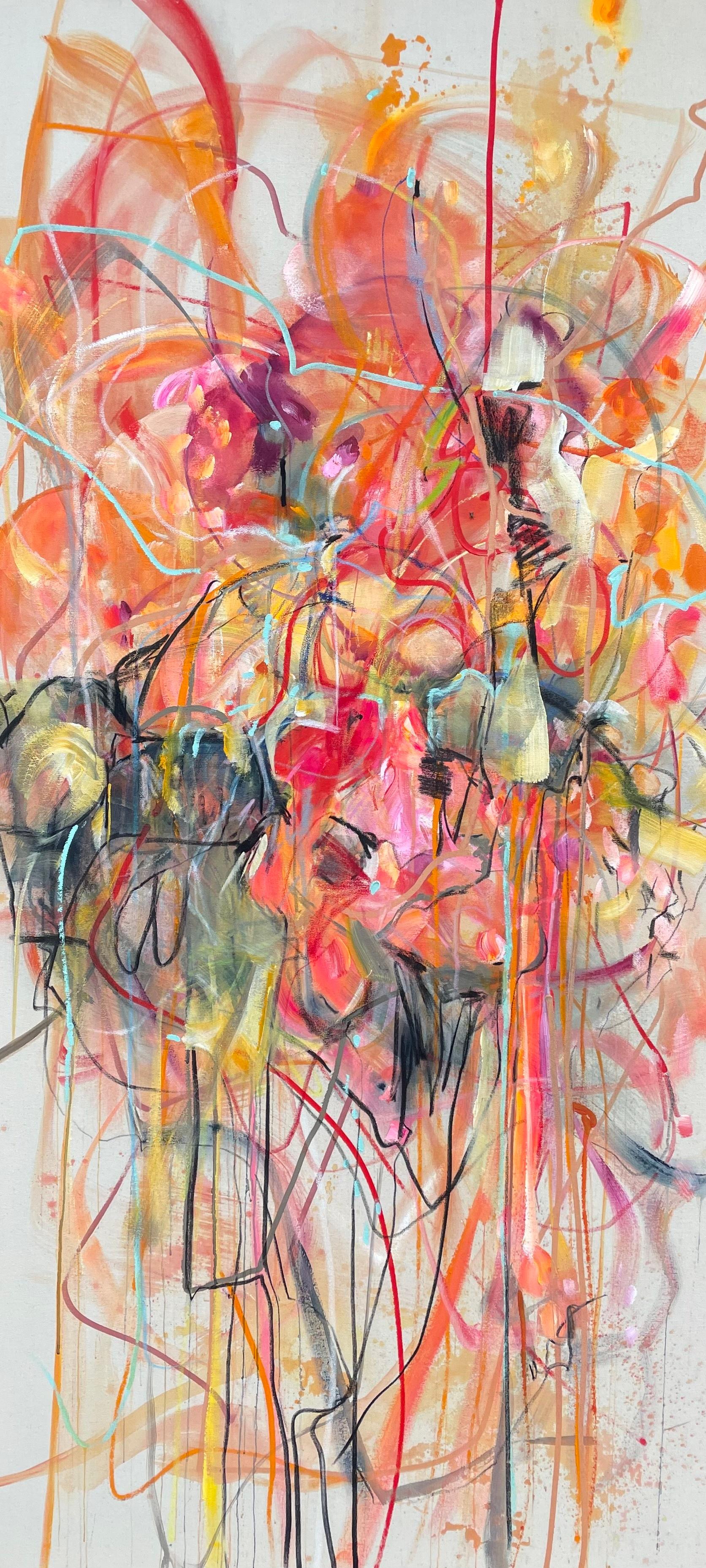 "Portal" di Vicky Barranguet, grande dipinto astratto contemporaneo dai colori vivaci, 2022