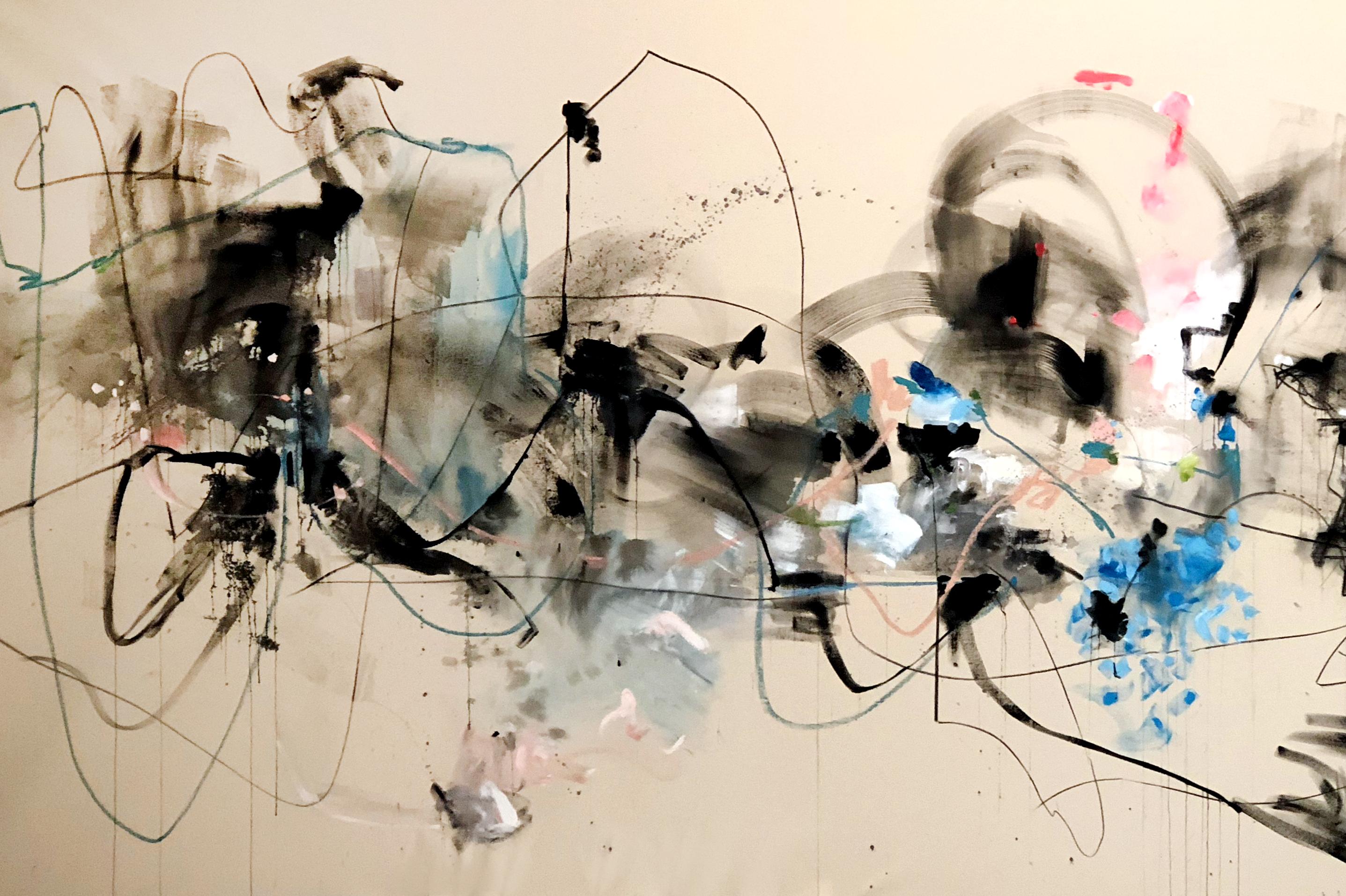 Love by the Yard „Pink“ – Painting von Vicky Barranguet