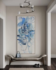 « Portal A35 » de Vicky Barranguet – Peinture abstraite bleue, expressionniste, acrylique, 2020