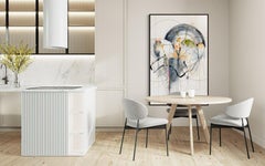 Vicky Barranguet Contemporary Abstract Painting in Gray, Blue and Neutral Tones