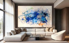 Your Galaxy by Vicky Barranguet Large Contemporary Abstract Painting Blue 2022