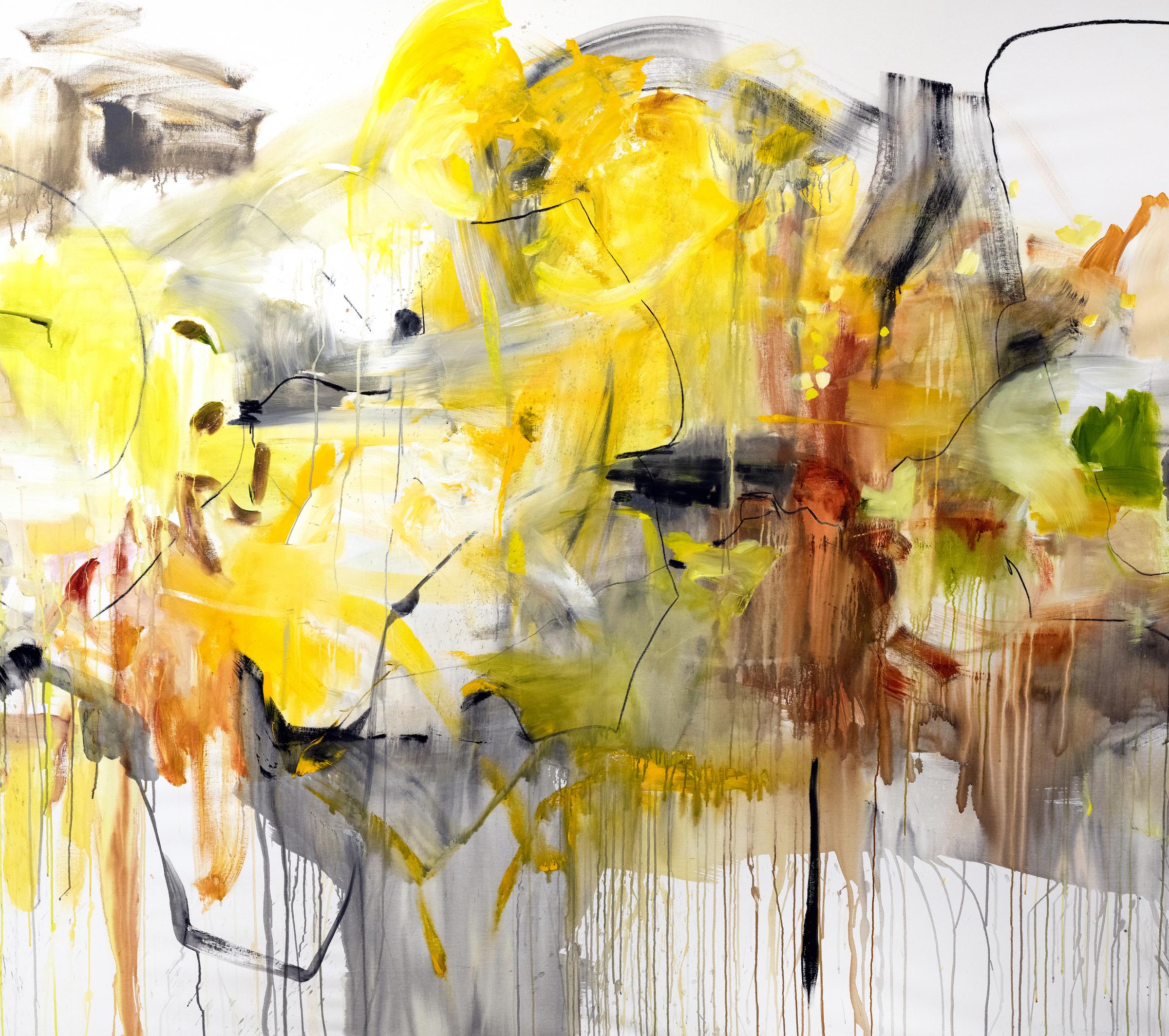 Vicky Barranguet Abstract Painting – Yards of Love III C (amarillo, Oxido)