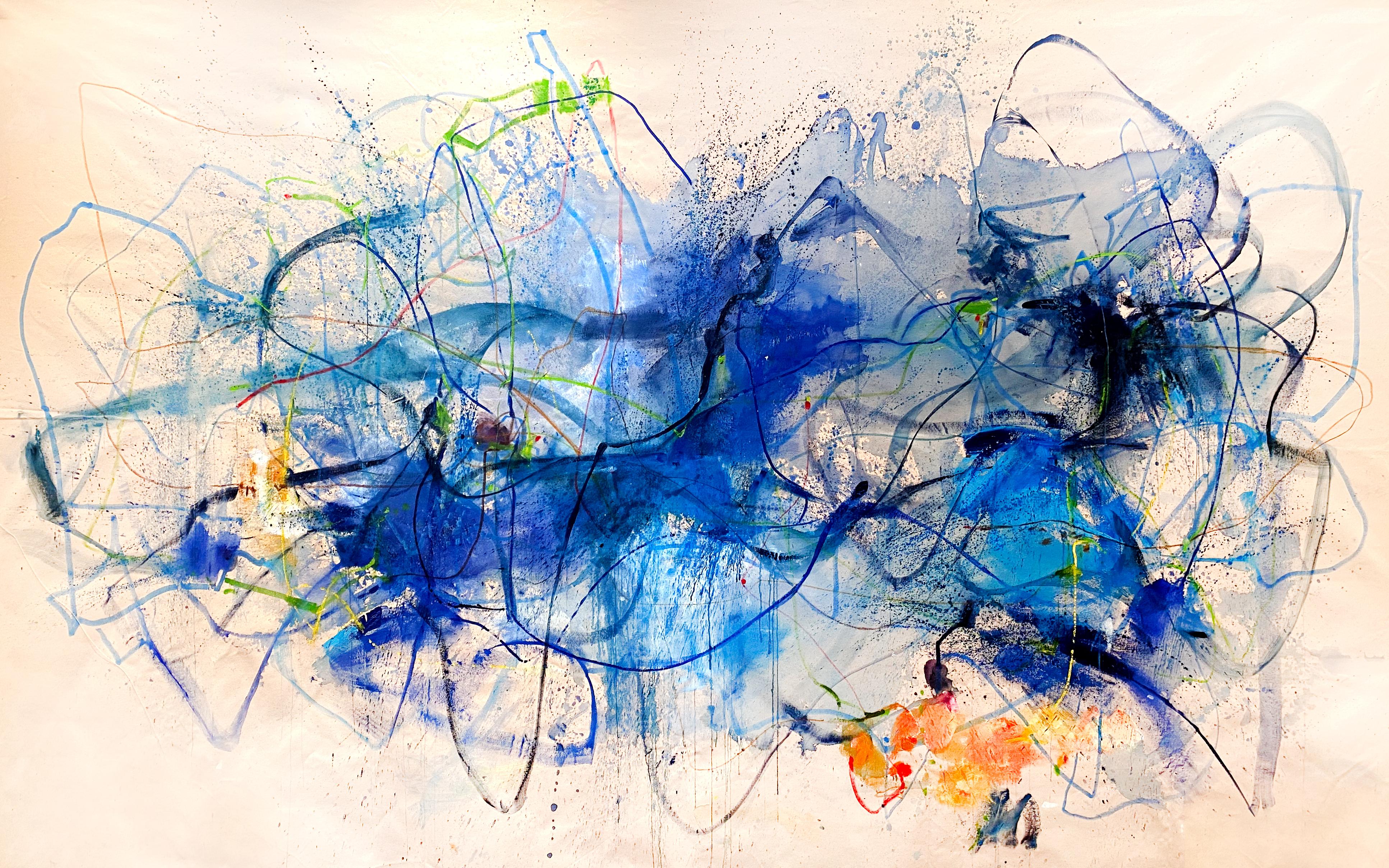 Your Galaxy by Vicky Barranguet Large Contemporary Abstract Painting Blue 2022