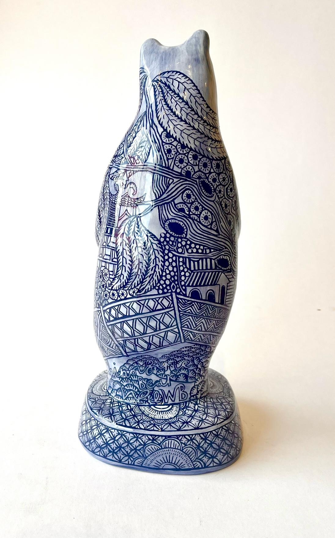 Blau und Weiß Töpferwaren (Zeitgenössisch), Sculpture, von Vicky Lindo