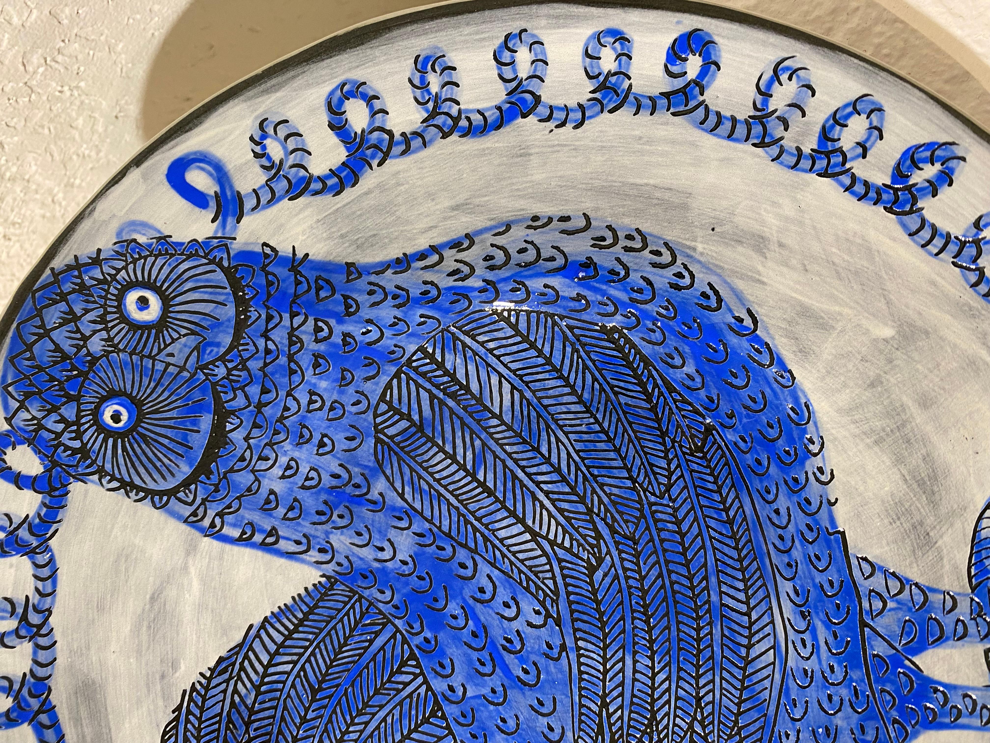 Blauer Eulenteller 1