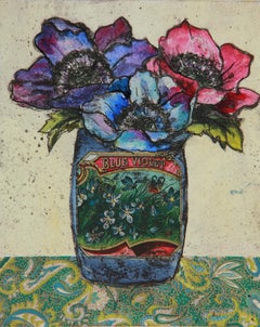 Fragile beauties by Vicky Oldfield, Contemporary still life, Collograph print