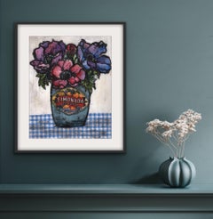 Fresh Blooms, Vicky Oldfield, Contemporary still life art, Landscape art
