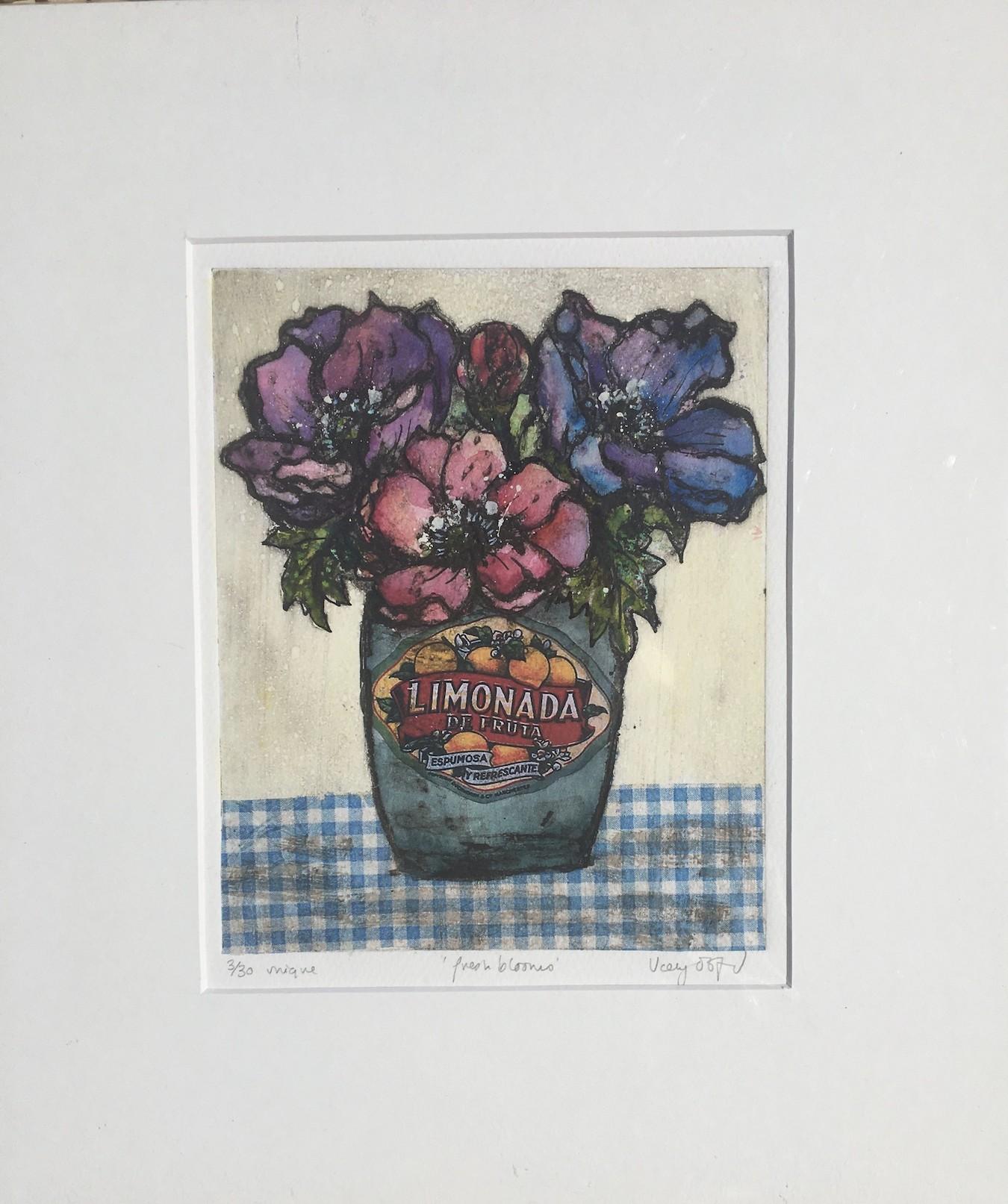 Flores frescas, Vicky Oldfield, Arte contemporáneo de bodegones, Arte paisajista en venta 2