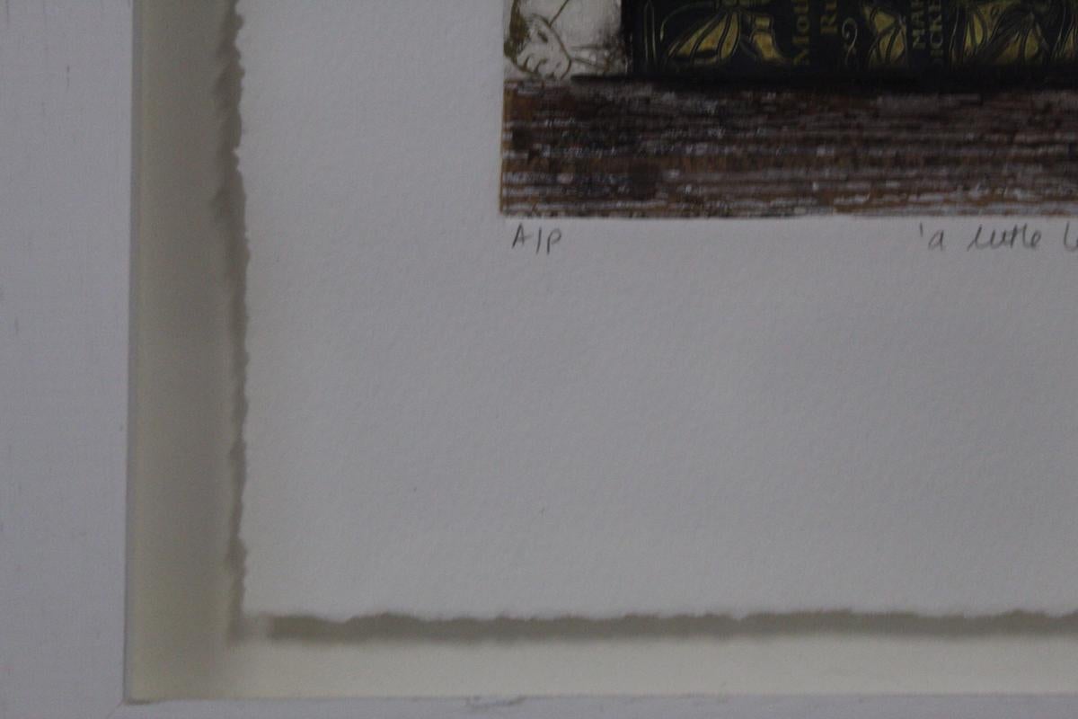 A Little Ledge, Vicky Oldfield, Naturaleza Muerta, Collagraph Print, Arte Floral en venta 6