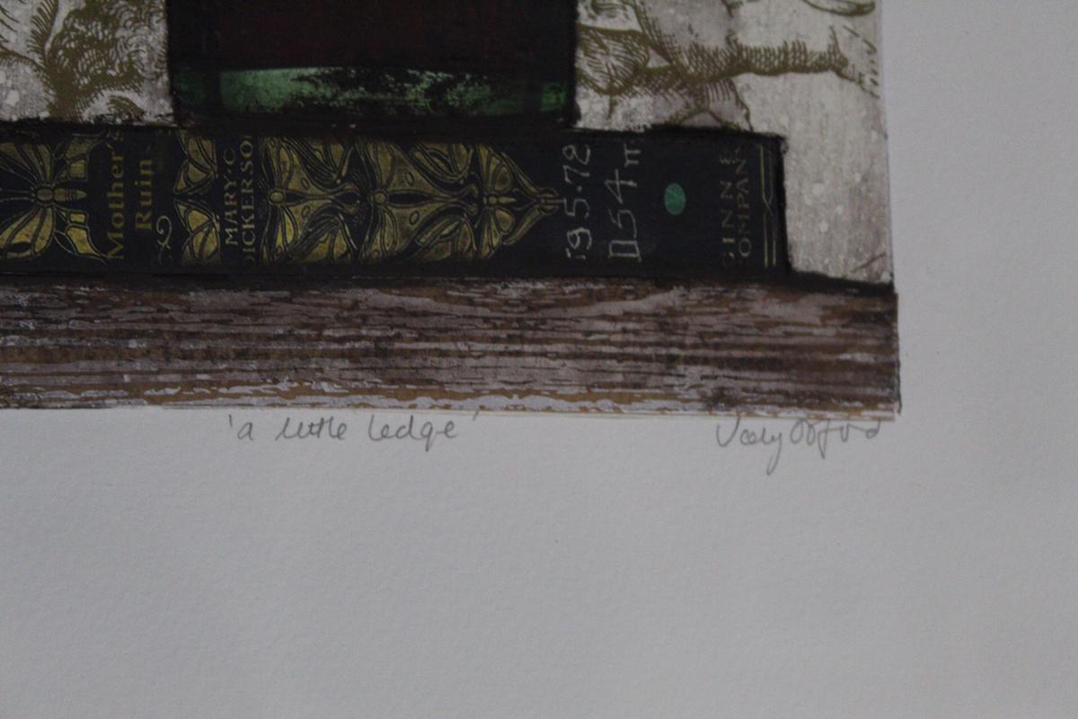 A Little Ledge, Vicky Oldfield, Still Life Print, Collagraph Print, Flower Art For Sale 4