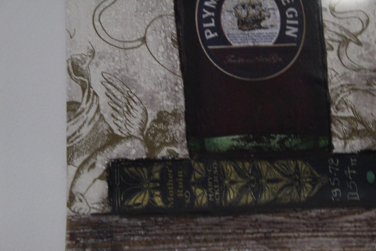 A Little Ledge, Vicky Oldfield, Naturaleza Muerta, Collagraph Print, Arte Floral en venta 8