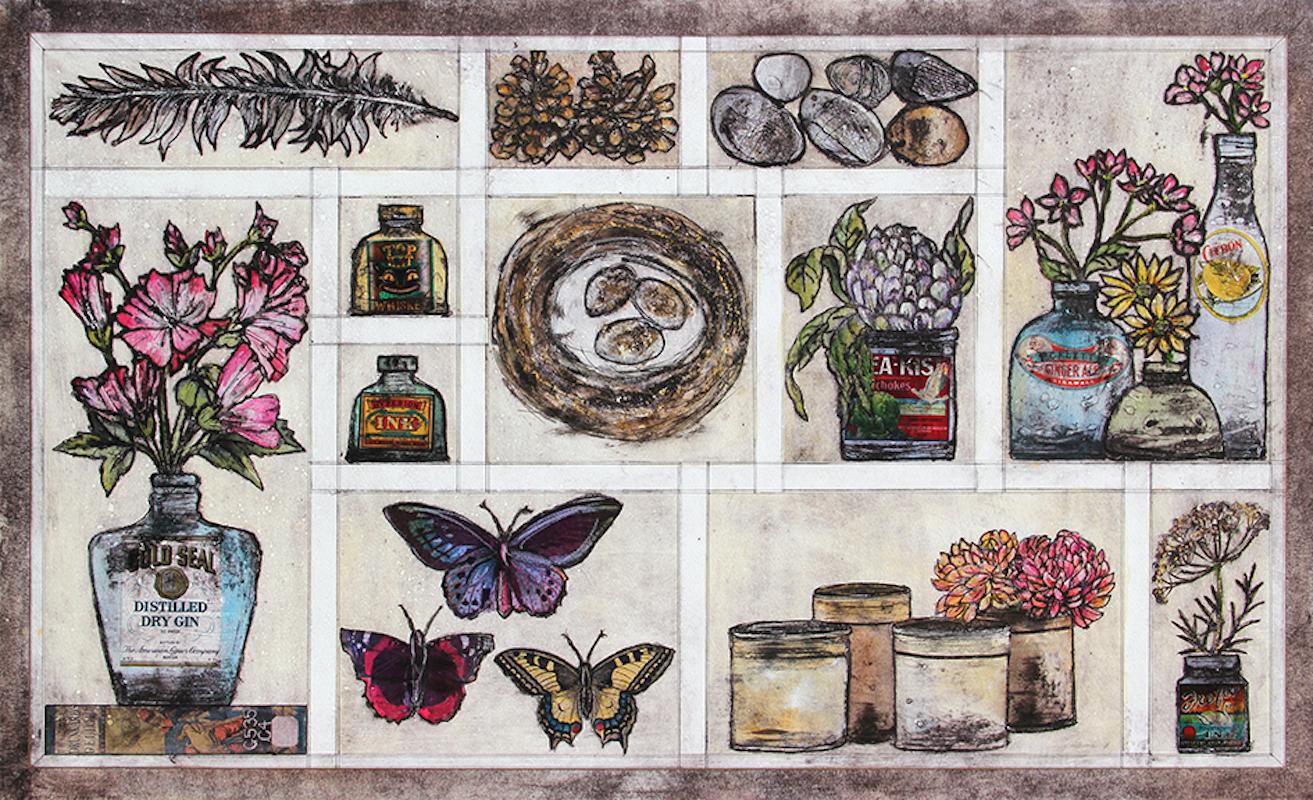 Interior Print de Vicky Oldfield - Colección Otoño, Impresión artística en edición limitada, Floral, Flores en macetas, Paisaje