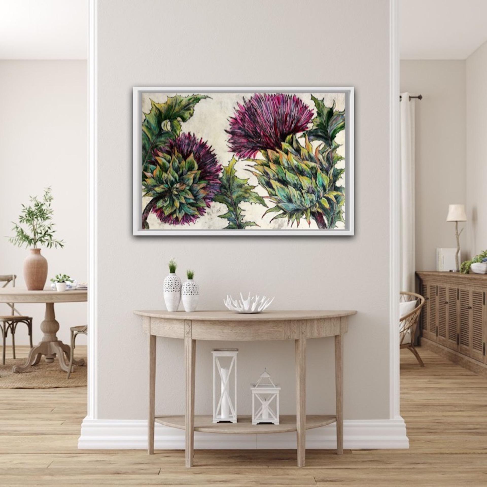 Cardoon, still life, nature, flower, limited edition print - Contemporary Print by Vicky Oldfield
