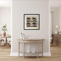 Cups in a row BY VICKY OLDFIELD, Still Life Print, Bright Art, Limited Edition