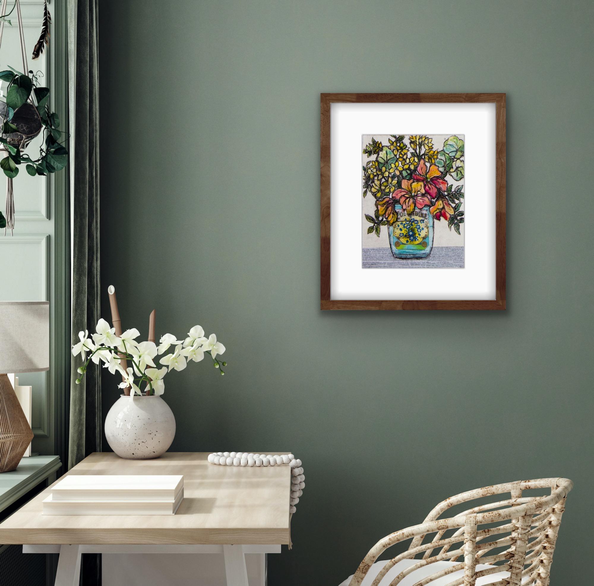 Endless Summer, Still Life Art, Contemporary Floral Art, Affordable Art - Print by Vicky Oldfield