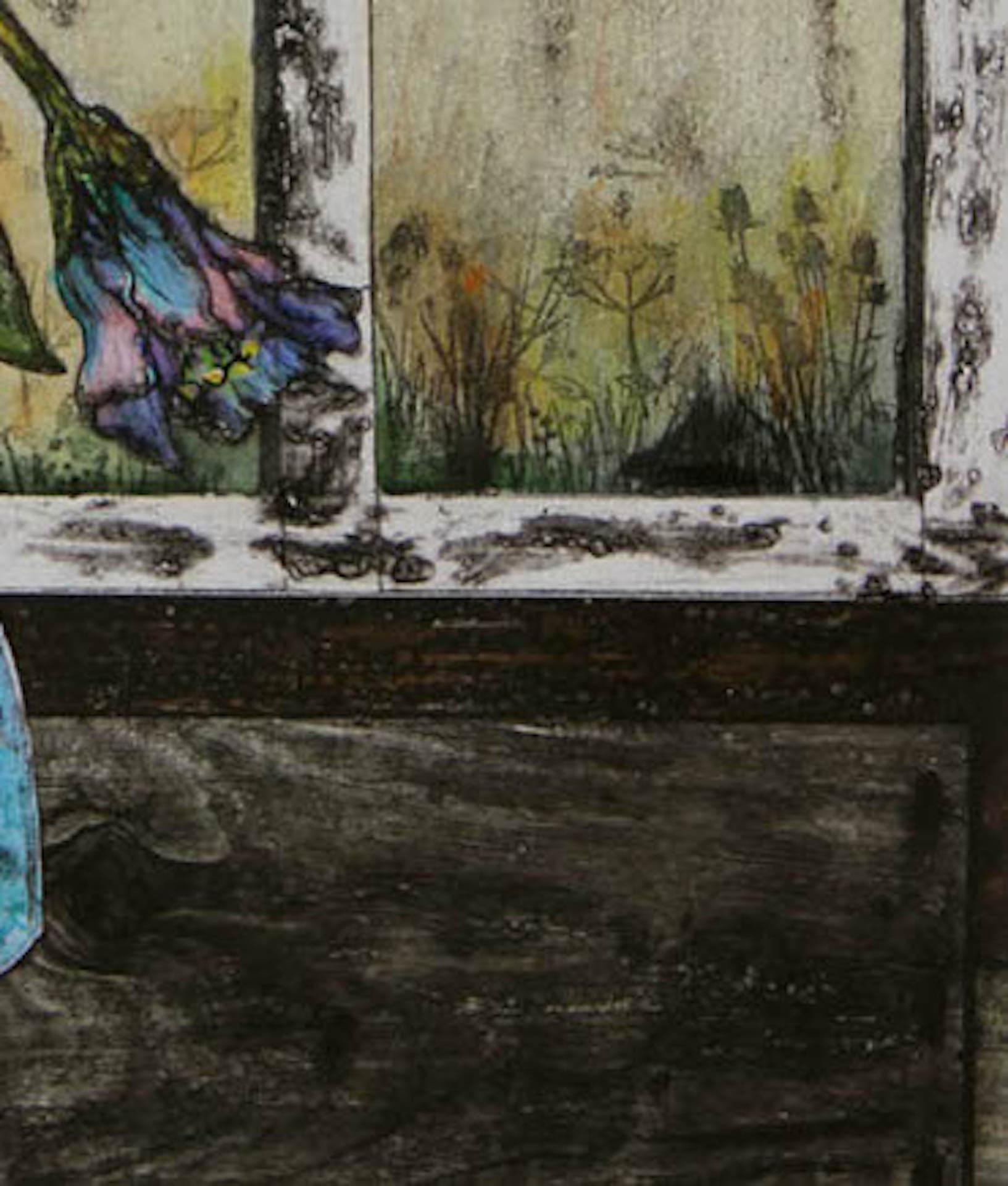 Sul mio davanzale DA VICKY OLDFIELD, Arte floreale, Arte luminosa, Stampa natura morta in vendita 1