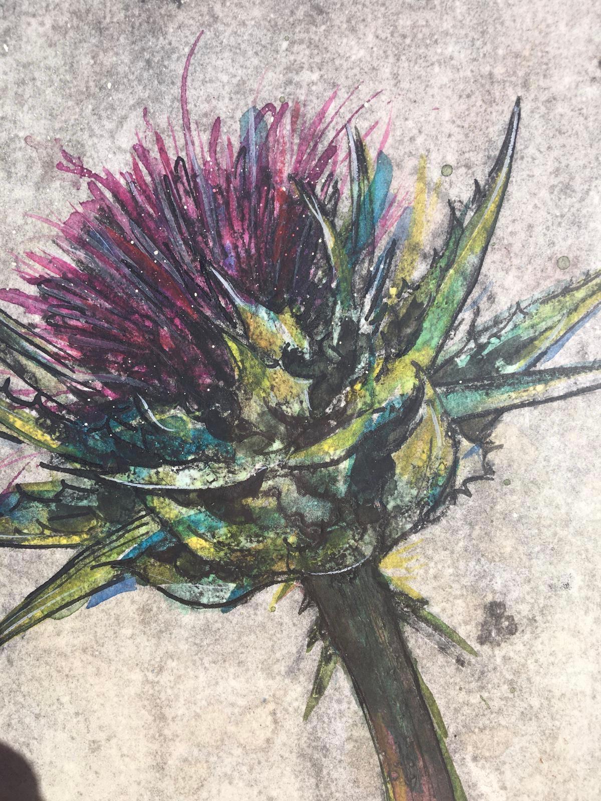Sharp Looks, impresión de edición limitada, arte floral, arte asequible - Print de Vicky Oldfield