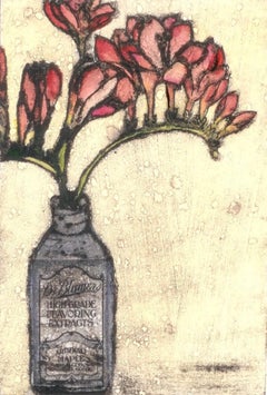 Zwei Flaschen, Vicky Oldfield, limitierte Auflage, Blumenstillleben-Druck