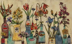 Flores de verano, naturaleza muerta, arte floral, impresión de edición limitada, Vicky Oldfield