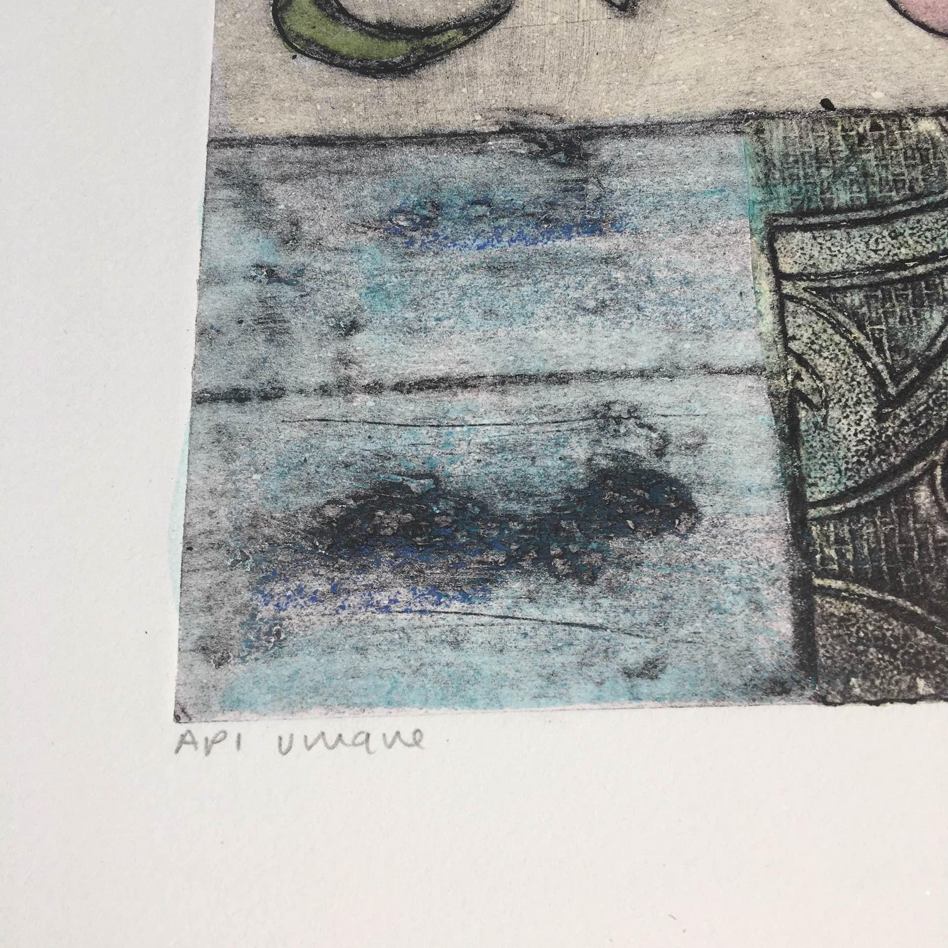 Vicky Oldfield, Cuenco de lirios, Impresión colográfica, Impresión contemporánea de bodegón en venta 5