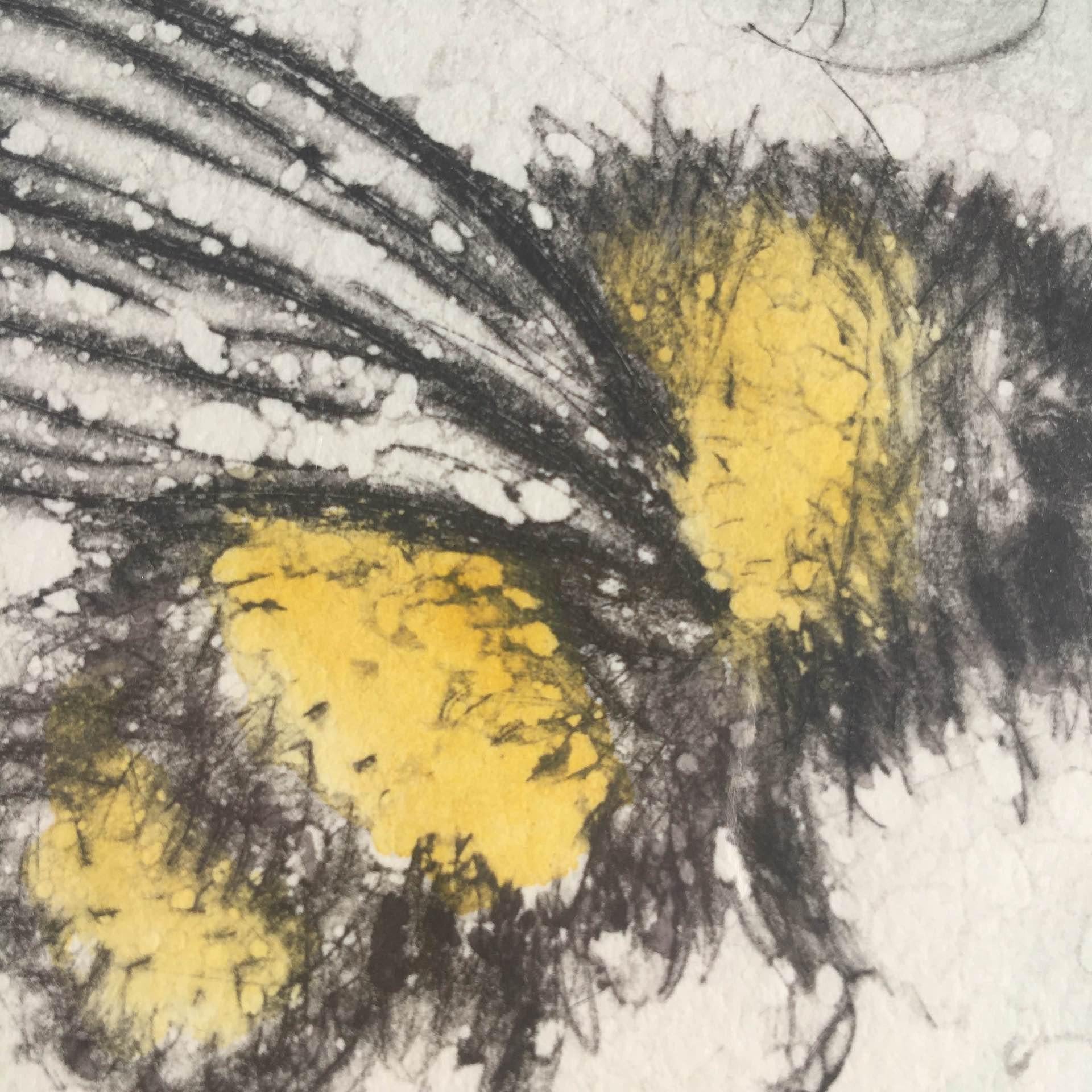 Vicky Oldfield, Buzzing Around, Animal Art, Contemporary Collograph Print For Sale 3