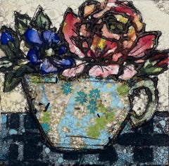 Vicky Oldfield, Rose China, Stampa di una natura morta in edizione limitata, Arte a prezzi accessibili