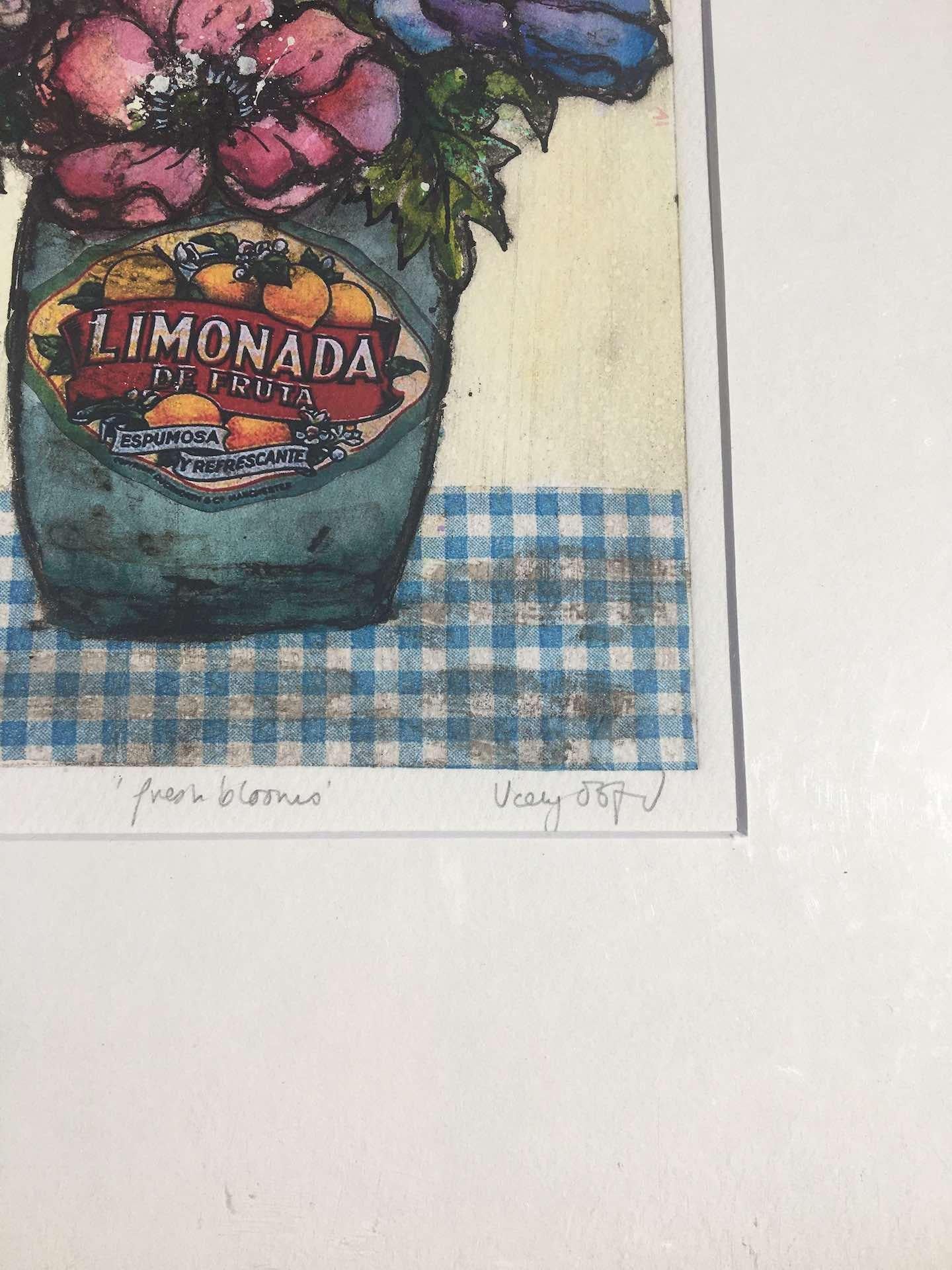 Vicky Oldfield, Fiori freschi, Stampa collografica contemporanea, Arte rifinita a mano in vendita 4