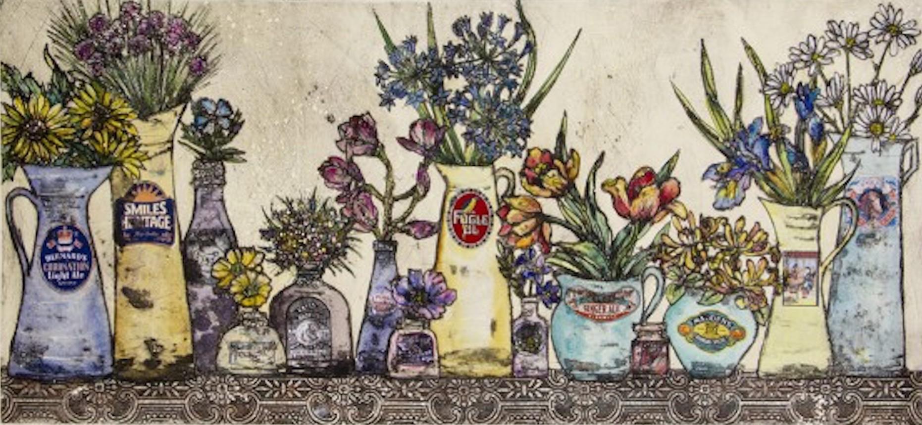 Garden to Vase [2020]
Limited Edition
Collagraph
Edition of 30
Image size: H:46 cm x W:99.5 cm
Complete Size of Unframed Work: H:50 cm x W:103.5 cm x D:0.1cm
Sold Unframed
Please note that insitu images are purely an indication of how a piece may