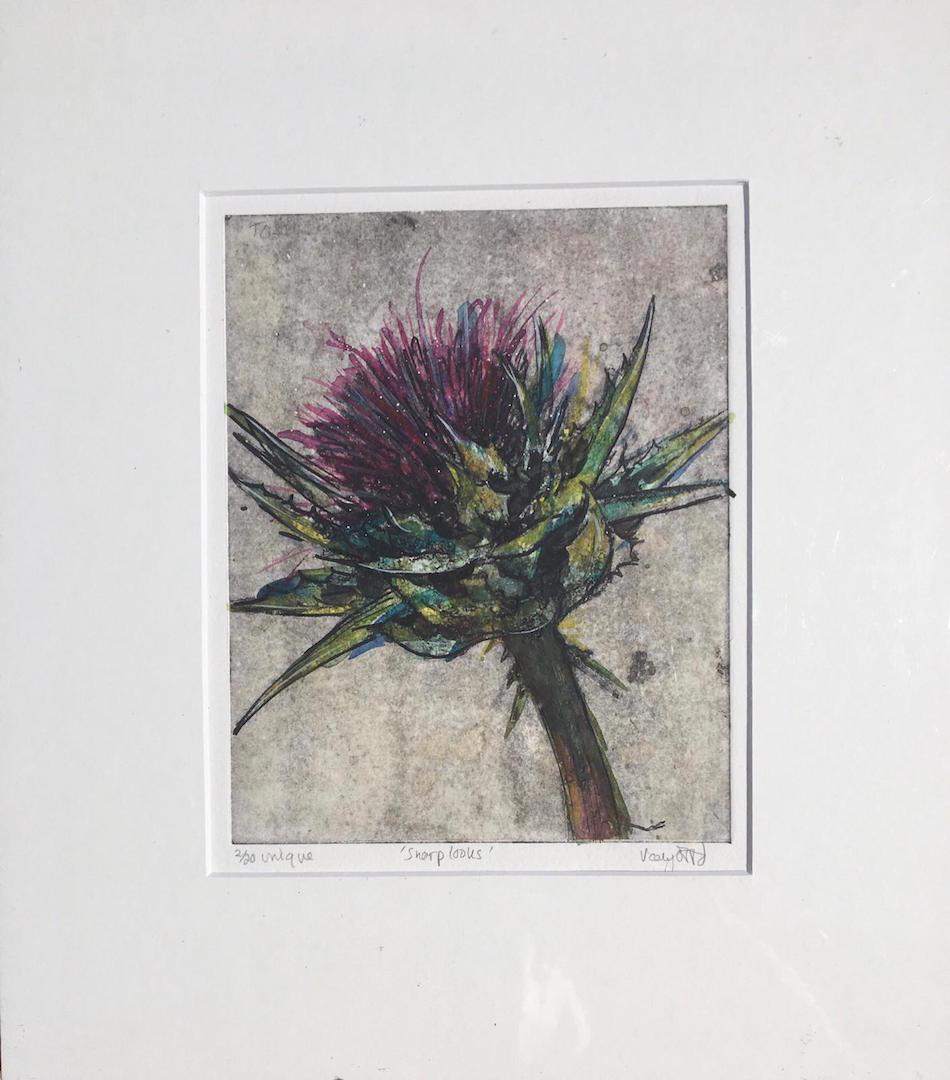 Vicky Oldfield
Sharp Looks
Limited Edition Collograph Print
Edition of 20
Size: H20cm x W16cm
Sold Unframed
Please note that insitu images are purely an indication of how a piece may look.

‘Sharp looks’ is a Limited edition hand coloured collagraph