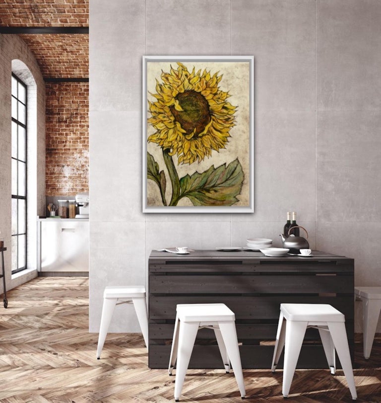 Vicky Oldfield, Summer Breeze, Affordable Art, Floral Art, Sunflower Print For Sale 1