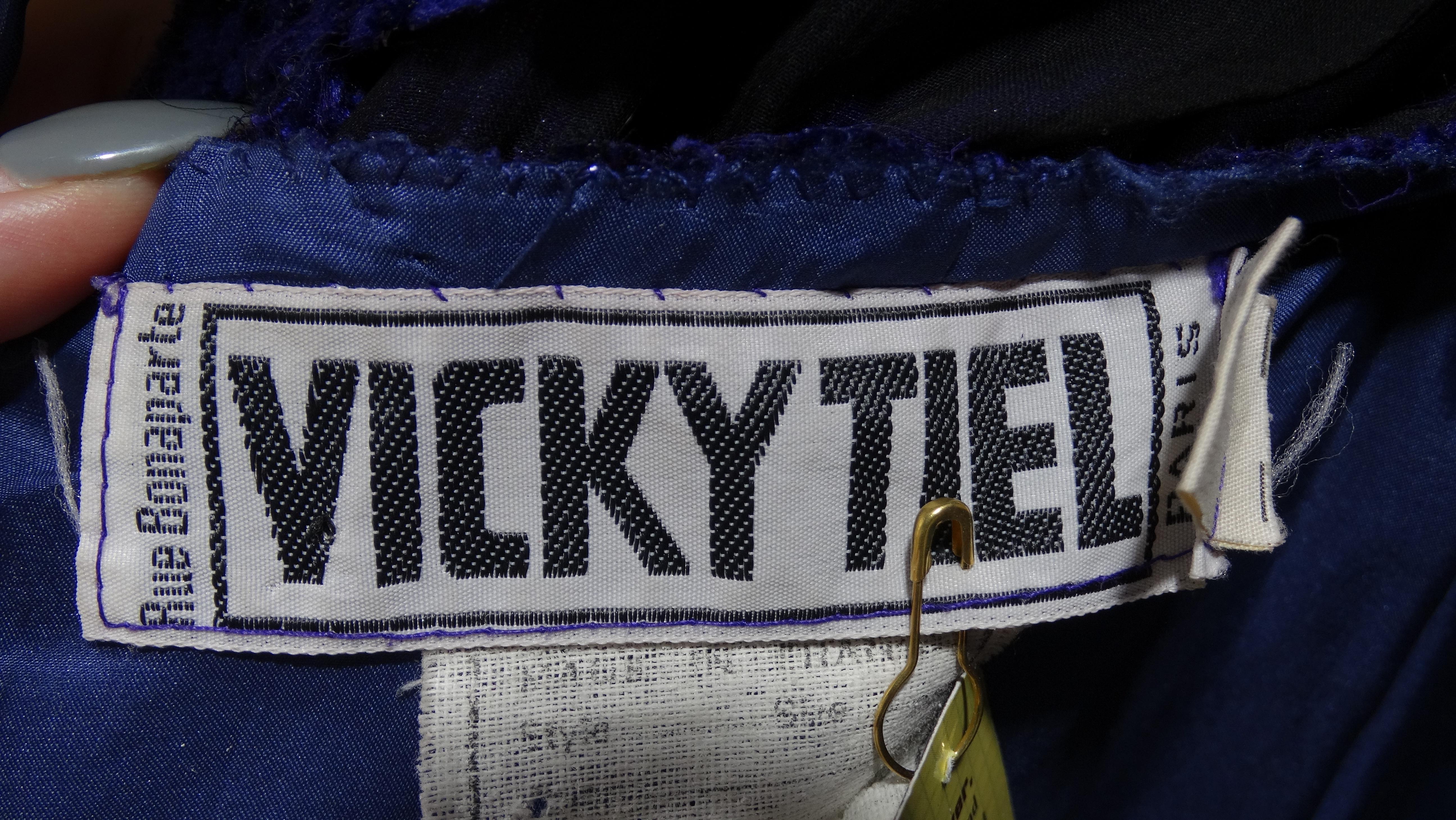 Vicky Tiel 1980's Purple Silk Velvet Gown For Sale 7