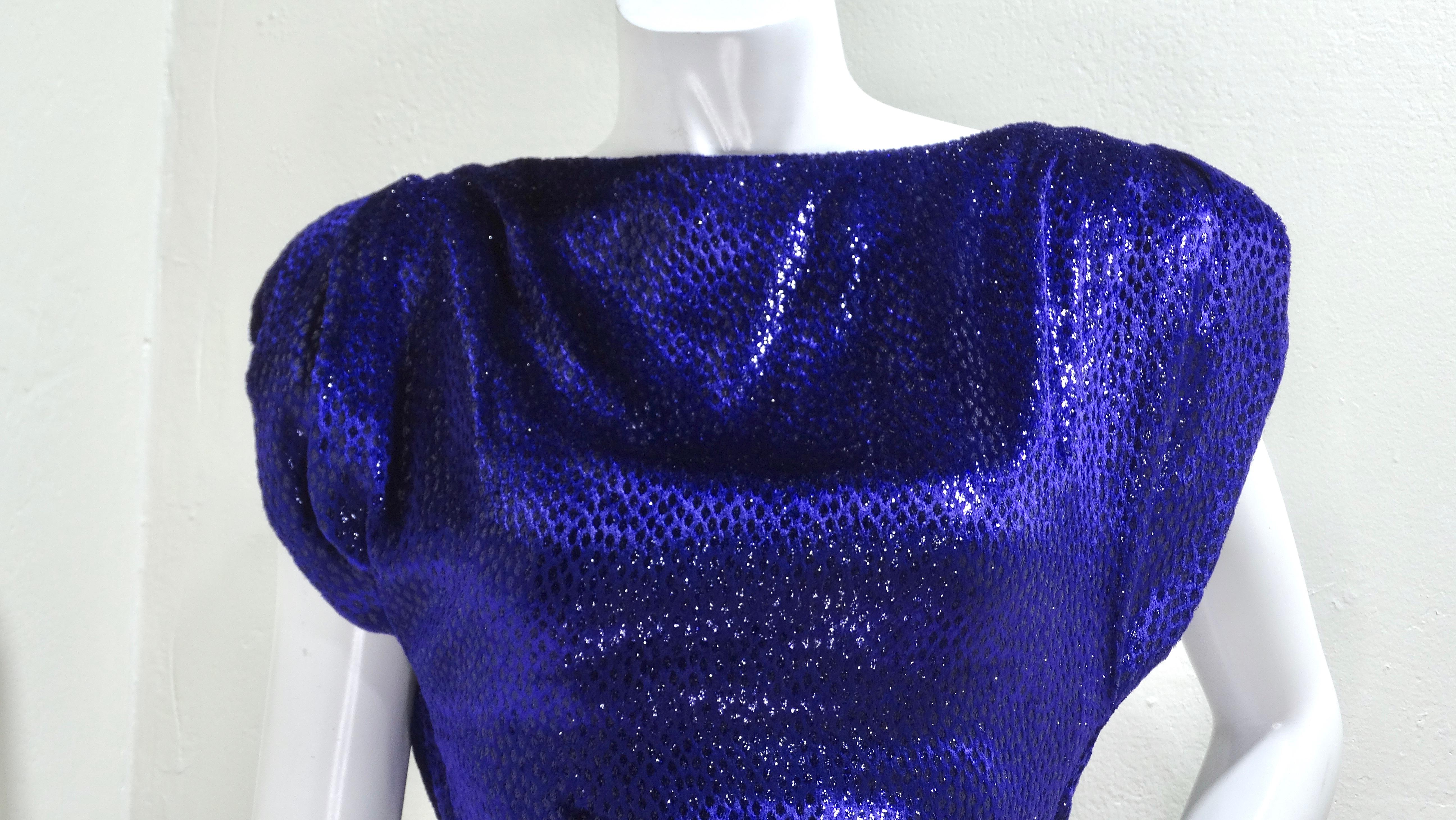Vicky Tiel 1980's Purple Silk Velvet Gown In Excellent Condition For Sale In Scottsdale, AZ
